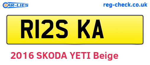 R12SKA are the vehicle registration plates.