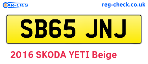 SB65JNJ are the vehicle registration plates.