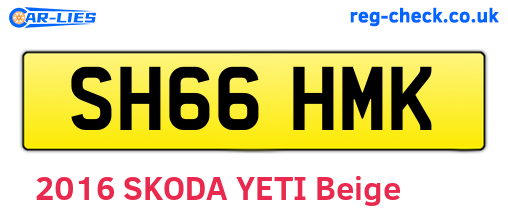 SH66HMK are the vehicle registration plates.