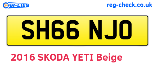 SH66NJO are the vehicle registration plates.