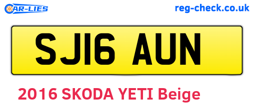 SJ16AUN are the vehicle registration plates.