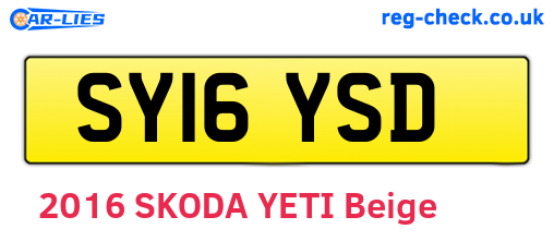 SY16YSD are the vehicle registration plates.