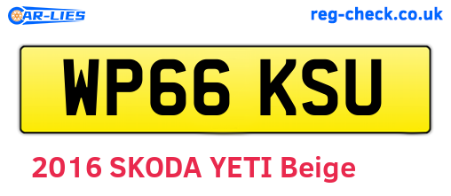 WP66KSU are the vehicle registration plates.