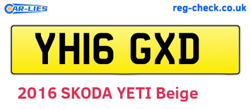YH16GXD are the vehicle registration plates.