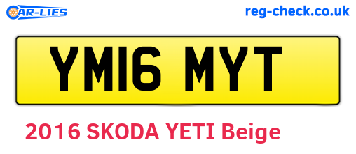 YM16MYT are the vehicle registration plates.