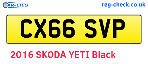 CX66SVP are the vehicle registration plates.