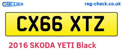 CX66XTZ are the vehicle registration plates.