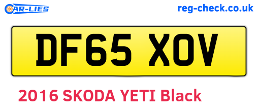 DF65XOV are the vehicle registration plates.