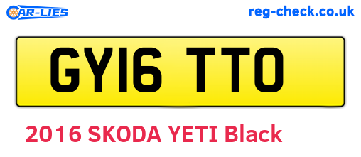 GY16TTO are the vehicle registration plates.