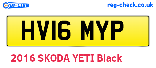 HV16MYP are the vehicle registration plates.