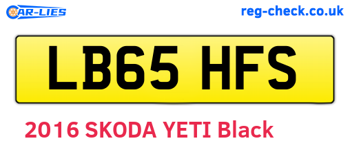 LB65HFS are the vehicle registration plates.