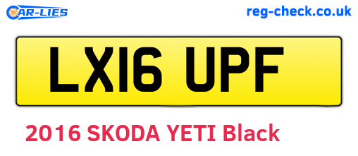 LX16UPF are the vehicle registration plates.