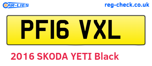 PF16VXL are the vehicle registration plates.