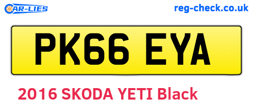 PK66EYA are the vehicle registration plates.