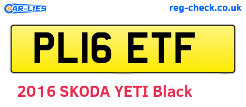 PL16ETF are the vehicle registration plates.