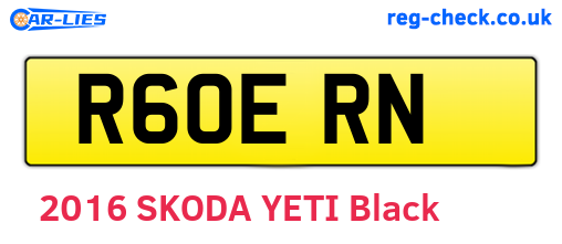 R60ERN are the vehicle registration plates.