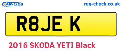R8JEK are the vehicle registration plates.