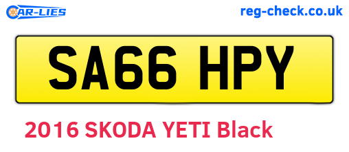 SA66HPY are the vehicle registration plates.