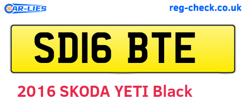 SD16BTE are the vehicle registration plates.