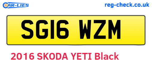 SG16WZM are the vehicle registration plates.