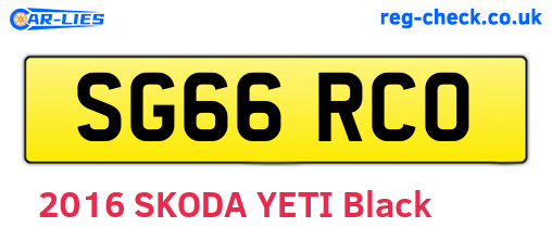 SG66RCO are the vehicle registration plates.