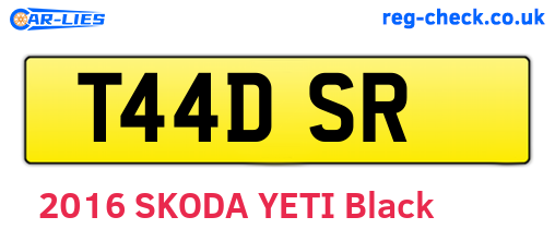 T44DSR are the vehicle registration plates.