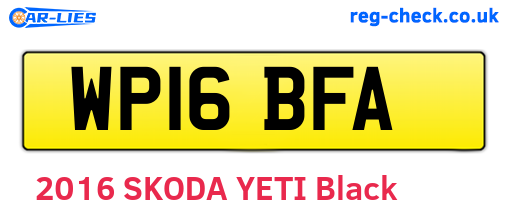 WP16BFA are the vehicle registration plates.