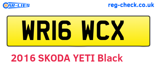 WR16WCX are the vehicle registration plates.