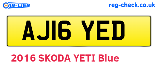AJ16YED are the vehicle registration plates.