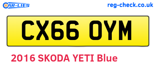 CX66OYM are the vehicle registration plates.
