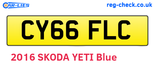 CY66FLC are the vehicle registration plates.