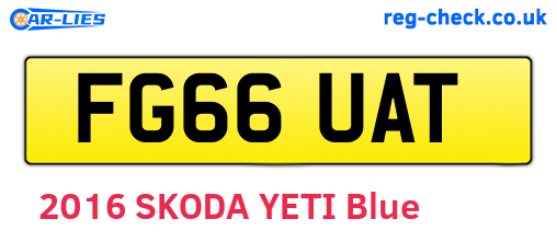 FG66UAT are the vehicle registration plates.