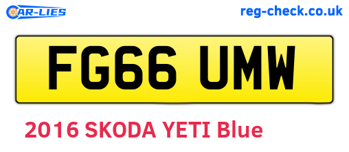 FG66UMW are the vehicle registration plates.