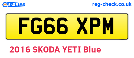 FG66XPM are the vehicle registration plates.