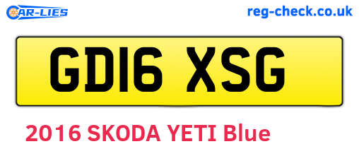 GD16XSG are the vehicle registration plates.