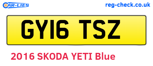 GY16TSZ are the vehicle registration plates.