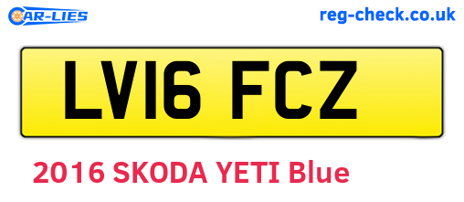 LV16FCZ are the vehicle registration plates.