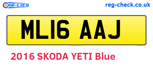 ML16AAJ are the vehicle registration plates.