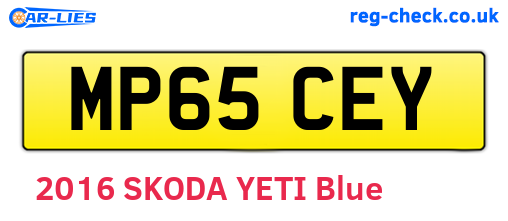 MP65CEY are the vehicle registration plates.