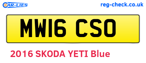 MW16CSO are the vehicle registration plates.