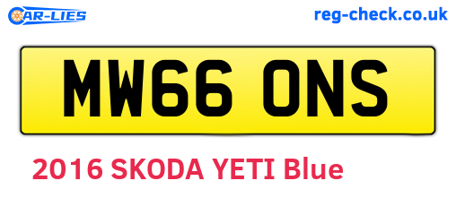 MW66ONS are the vehicle registration plates.
