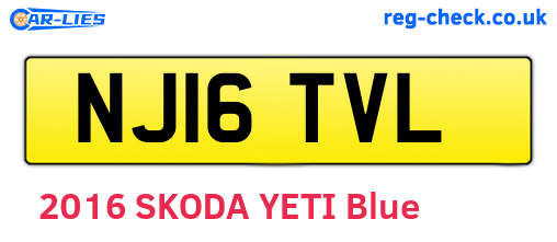 NJ16TVL are the vehicle registration plates.