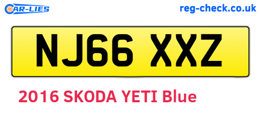 NJ66XXZ are the vehicle registration plates.