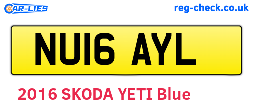 NU16AYL are the vehicle registration plates.