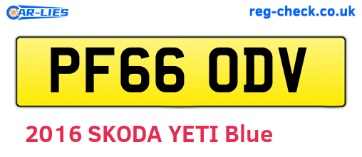 PF66ODV are the vehicle registration plates.