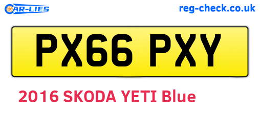 PX66PXY are the vehicle registration plates.