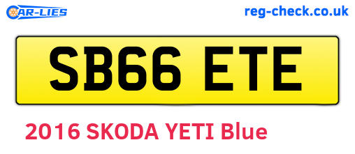 SB66ETE are the vehicle registration plates.