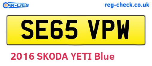 SE65VPW are the vehicle registration plates.