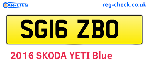 SG16ZBO are the vehicle registration plates.