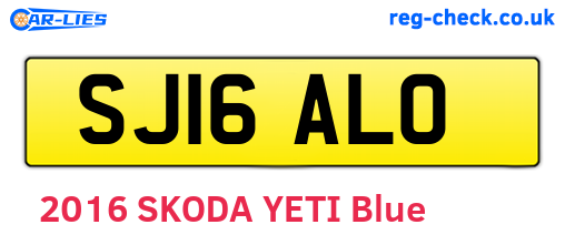 SJ16ALO are the vehicle registration plates.